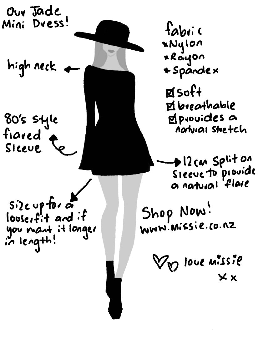 The Jade Black Mini Dress