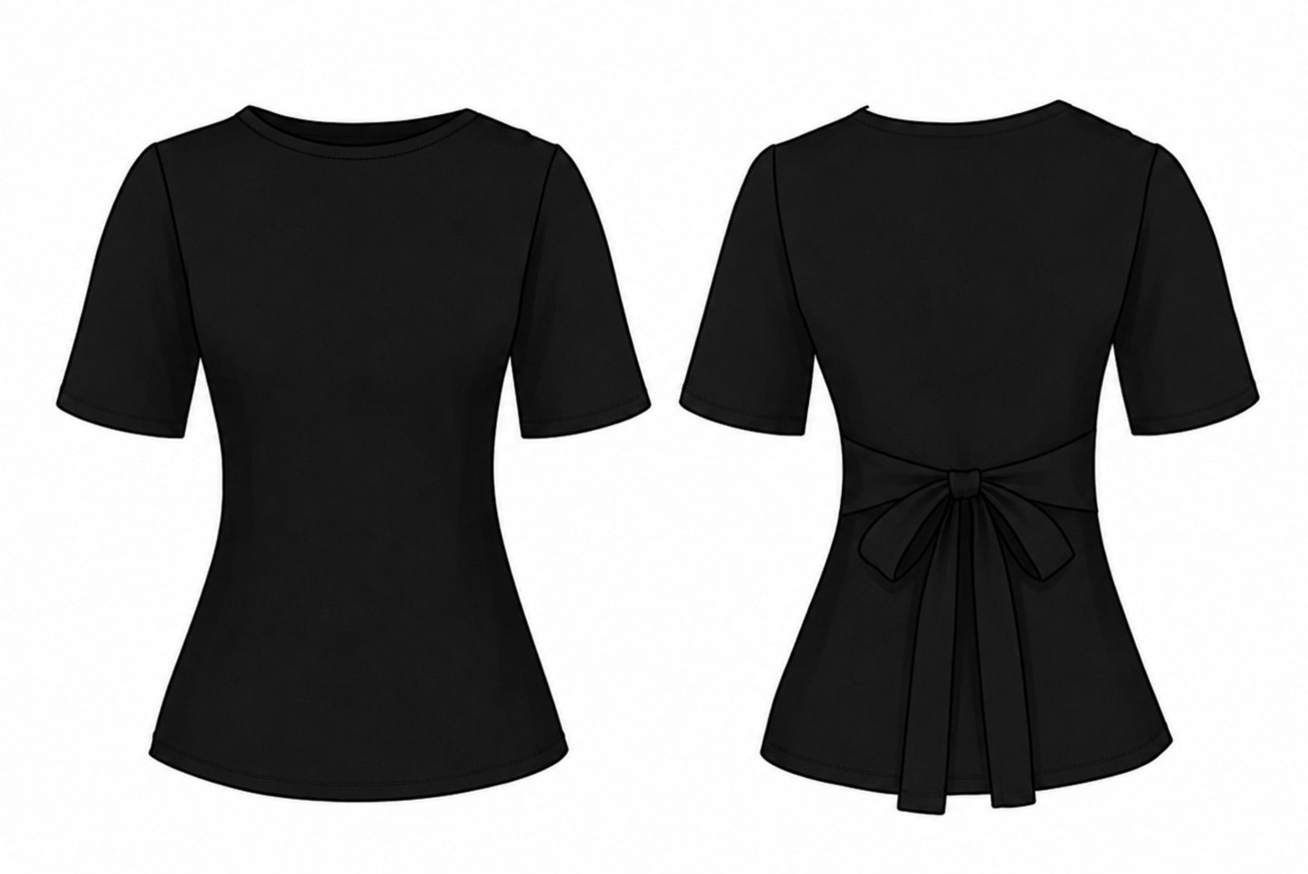 PRE ORDER Lou Short Sleeve Top in Black | Thick Cotton