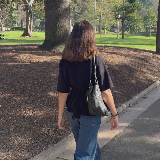 Short Sleeve Cinched In Tie Back Top in a Bow